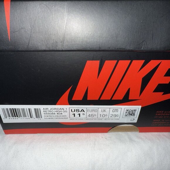 Mens Sz 11.5 Jordan Retro 1 High OG Marina Blue Nike Air 3 4 5 11 12 Royal Box